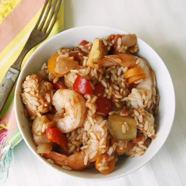 Slow Cooker Chicken and Shrimp Jambalaya