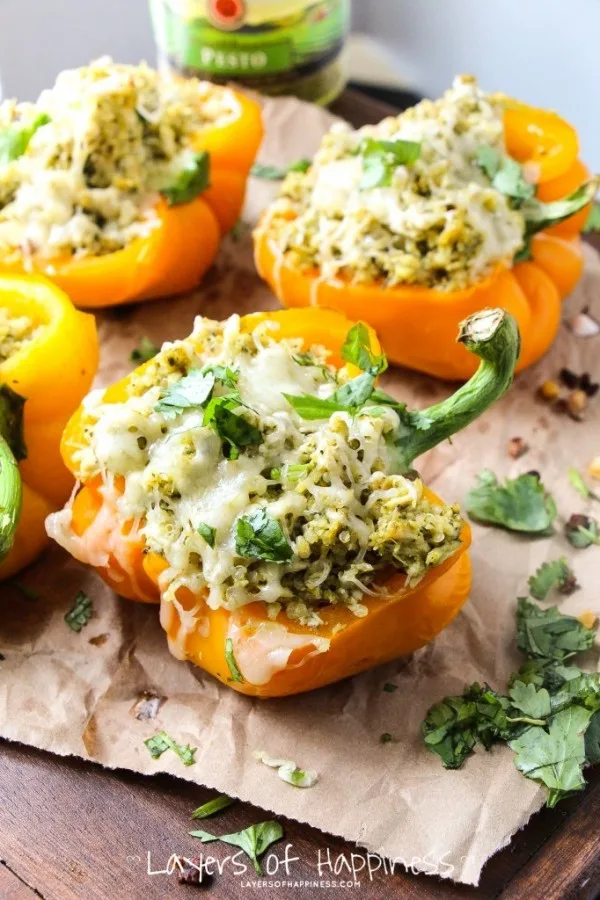 04 - Layers of Happiness - Pesto Chicken Stuffed Peppers