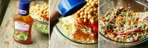 Making Slaw with Raspberry Vinaigrette