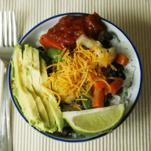 Quick and Easy Veggie Black Bean Rice Bowls