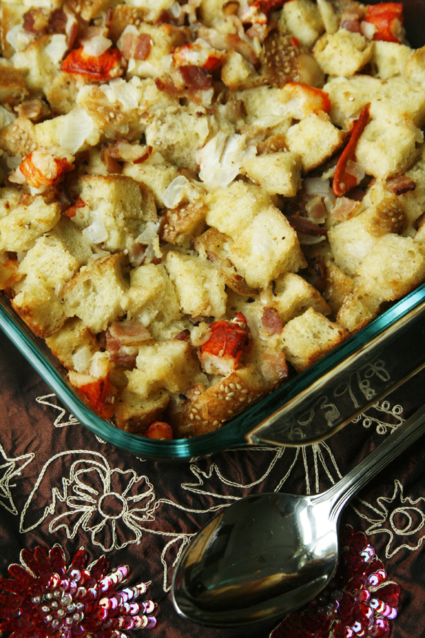 Buttery Lobster Bacon Stuffing