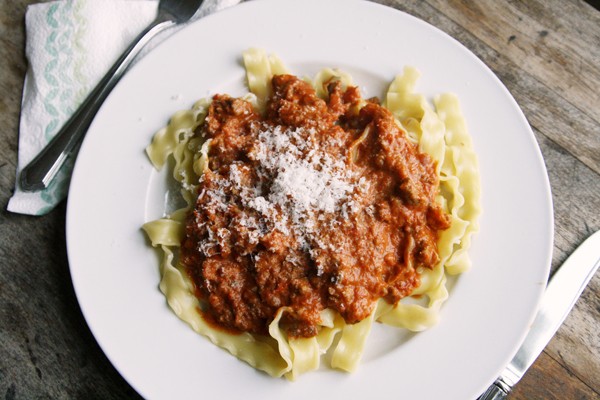 Pasta with Sausage Tomato Cream Sauce