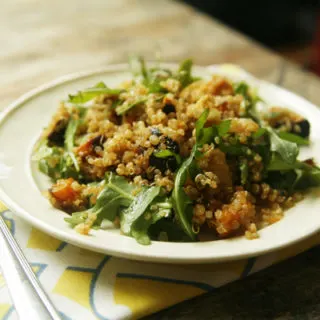 Asian Quinoa Salad with Sweet Potatoes, Parsnips and Arugula