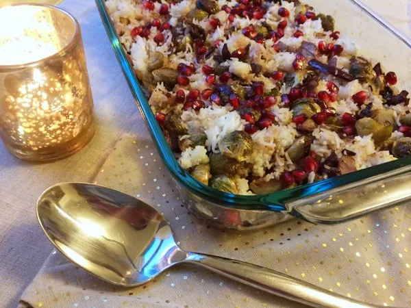 Pomegranate Roasted Brussels Sprouts with Rice Recipe