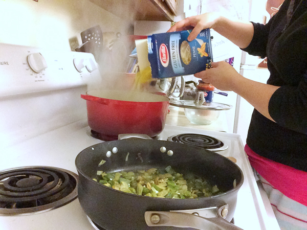 Making American Chop Suey with Gluten Free Pasta