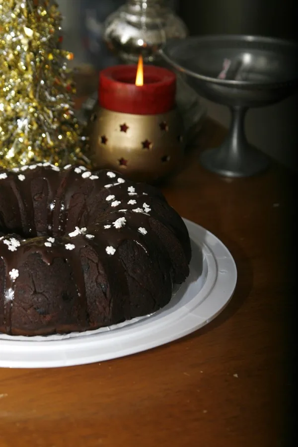 Triple Chocolate Eggnog Cake for the Holidays