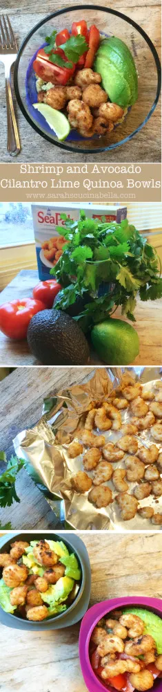 Avocado and Shrimp CIlantro Lime Quinoa Bowls