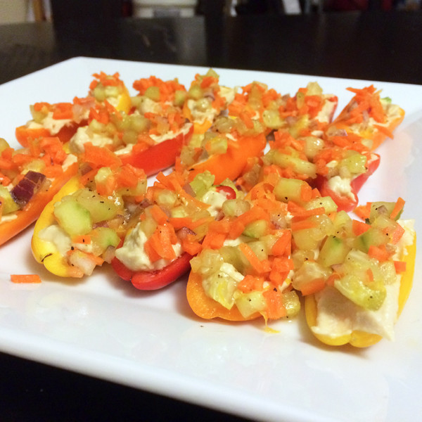 Hummus Stuffed Mini Sweet Peppers