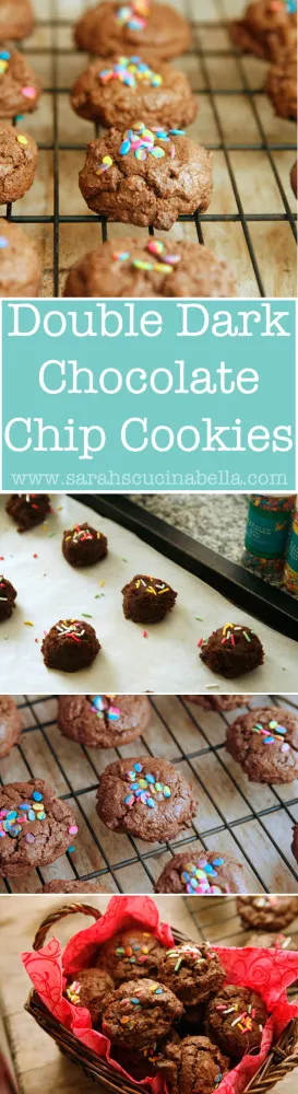 Double Dark Chocolate Chip Cookies Recipe from sarahscucinabella