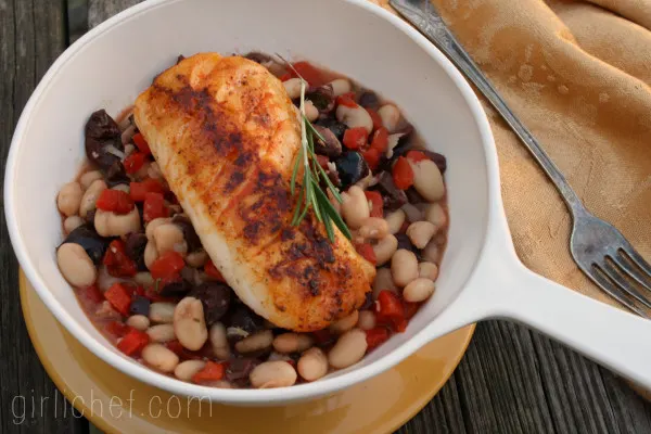 Cod on Roasted Pepper and White Beans 3