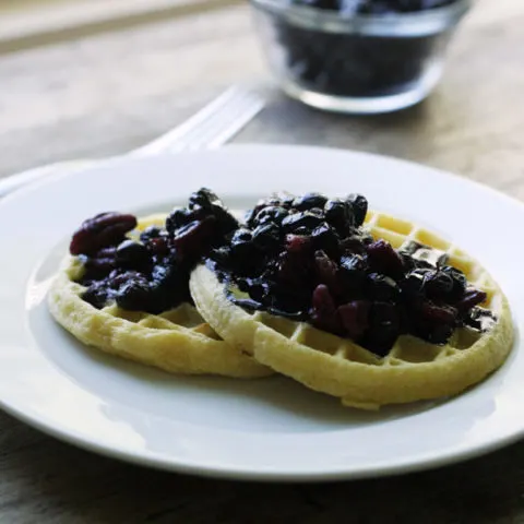 Easy Honeyed Blueberry Nut Sauce for Waffles