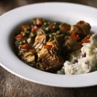 Chicken Leek Stew with Mashed Potatoes