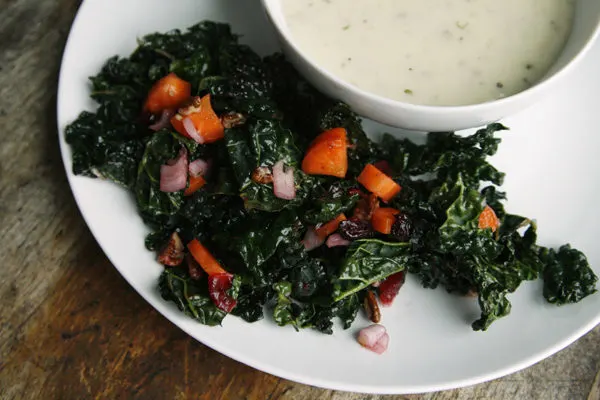 crunchy-kale-salad-and-potato-soup