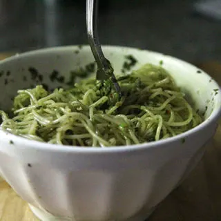 Garlic Scape Pesto Pasta