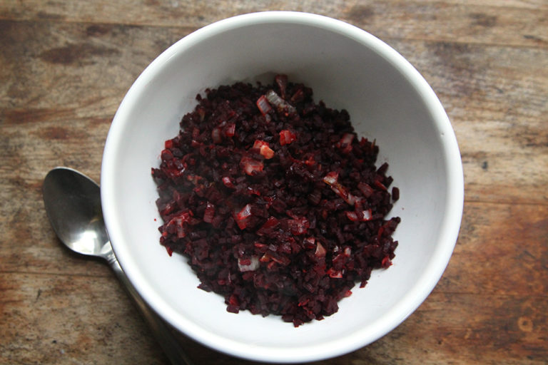 Garlic Ginger Riced Beets