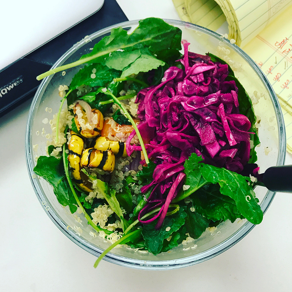 Pickled Red Cabbage on a Quinoa Bowl