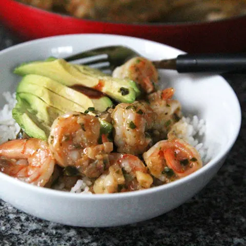 Spicy Garlic Butter Shrimp with Shallots
