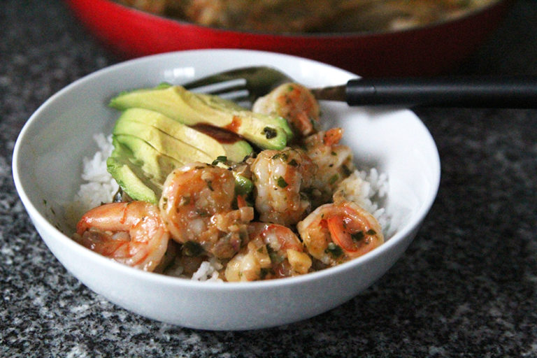 Spicy Garlic Butter Shrimp with Shallots