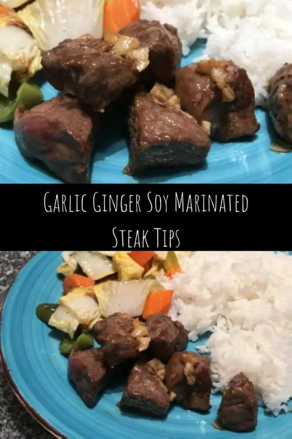 Garlic Ginger Soy Marinated Steak Tips can be pan-fried, broiled or grilled. What a flavorful dish, perfect for dinner.