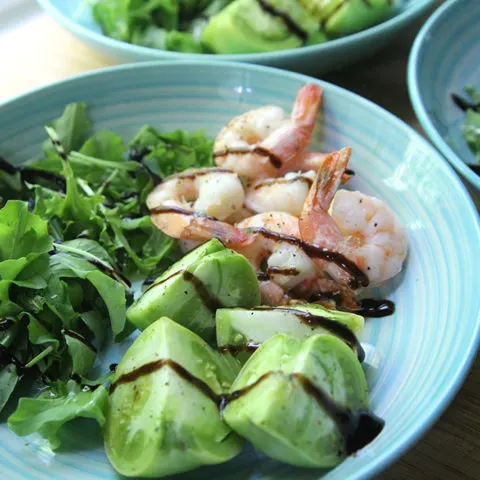 Roasted Shrimp and Green Tomato Salad