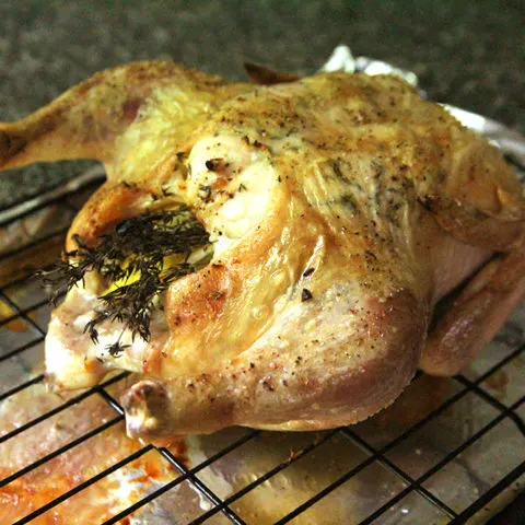 Roast Chicken with Garlic, Thyme and Lemon