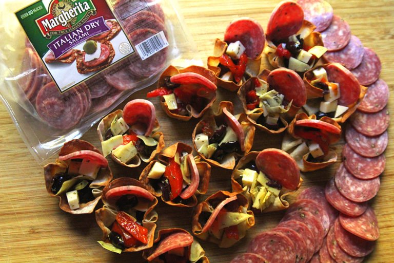 Salami Antipasto Wonton Appetizers