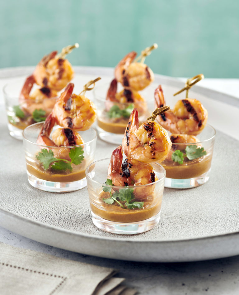 Shrimp Satay with Peanut Dipping Sauce
