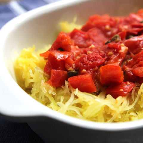 Tomato Garlic Spaghetti Squash