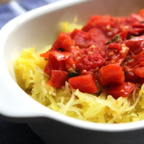 Tomato Garlic Spaghetti Squash