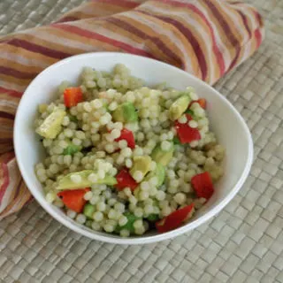 Avocado and Red Pepper Israeli Couscous