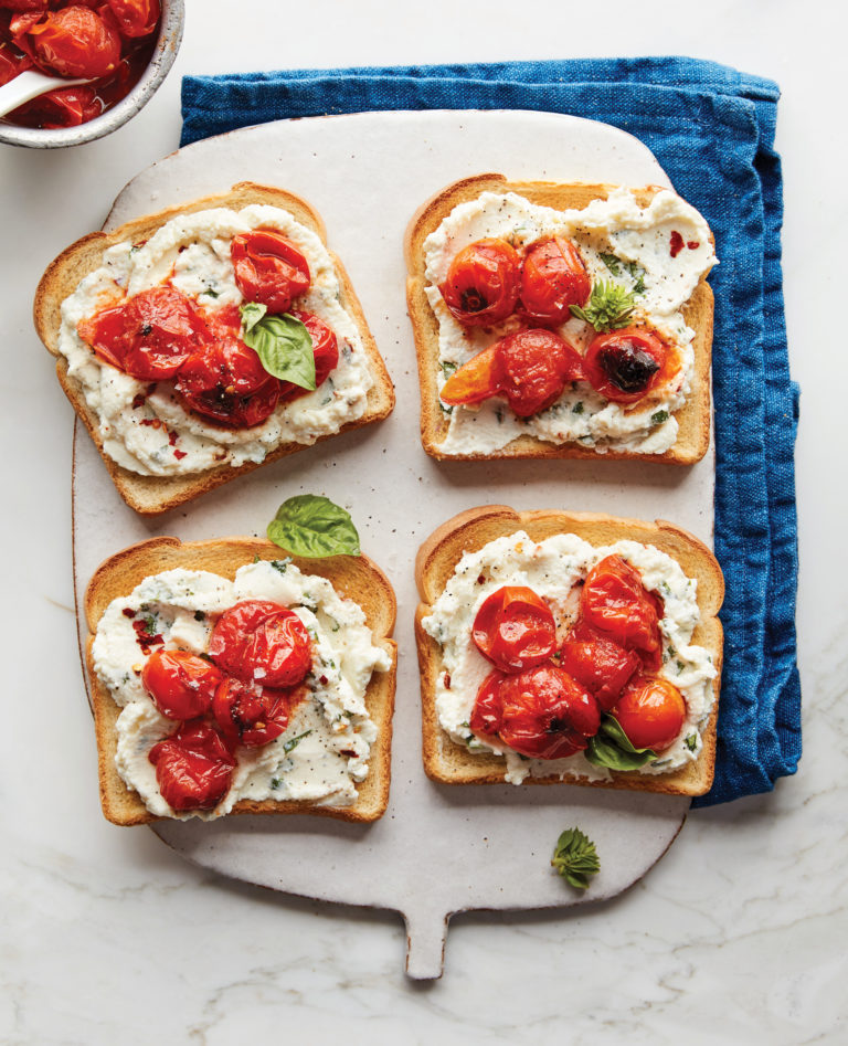 Tomato Ricotta Toast with Basil