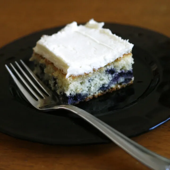 Blueberry Cake with Fluffy Vanilla Frosting