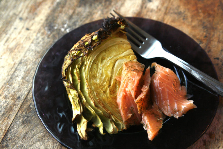 Roasted Cabbage with Smoked Salmon Recipe
