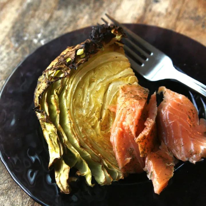 Roasted Cabbage with Smoked Salmon