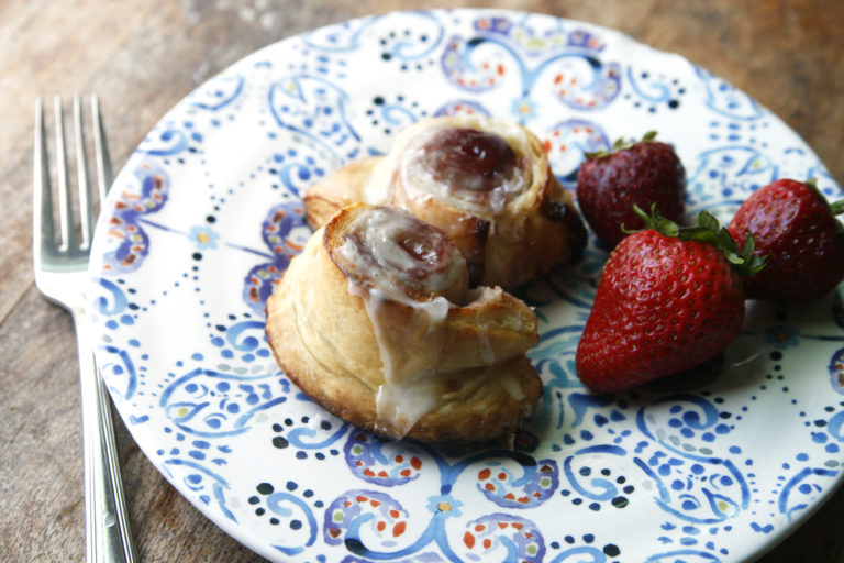Easy Strawberry Sweet Rolls with Lemon Glaze Recipe