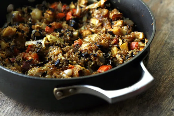 Fried Rice-Style Quinoa with Roasted Vegetables