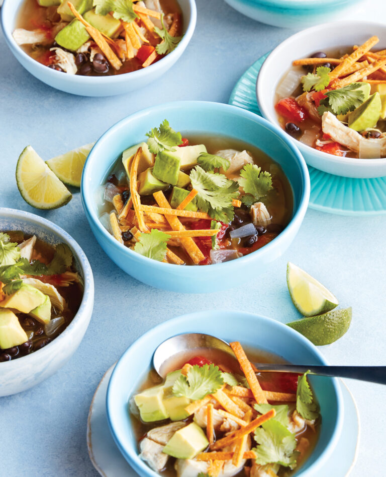 Slow Cooker Chicken Tortilla Soup with Lime and Avocado