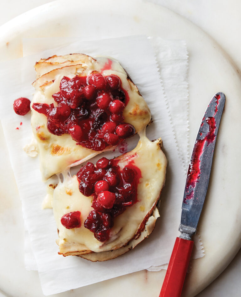 Open-Face Turkey Cranberry Sandwiches with Pepper Jack Cheese