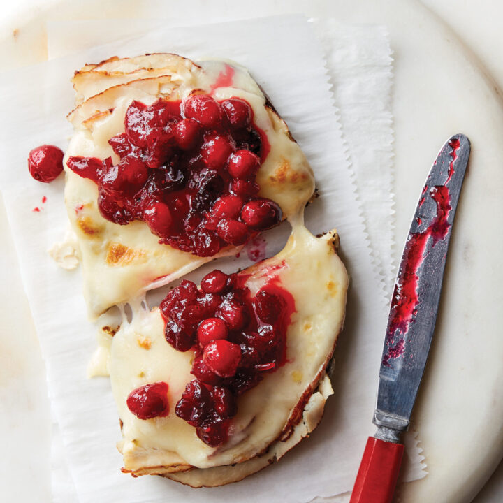 Open-faced Turkey Cranberry Sandwiches with Pepper Jack Cheese