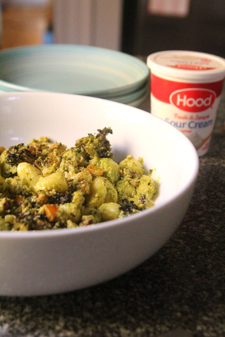Creamy Pesto Gnocchi with Roasted Vegetables