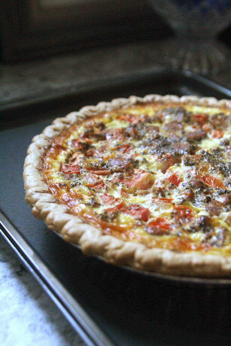 Sausage, Tomato and Mozzarella Quiche Recipe