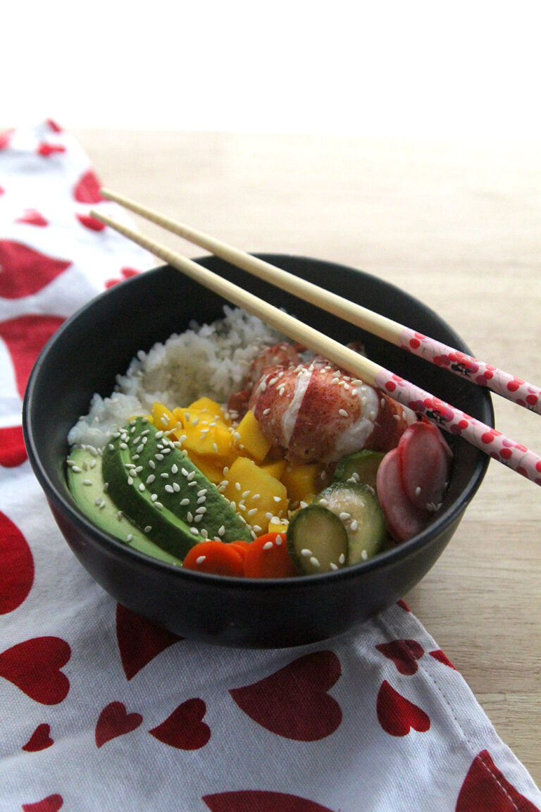 Lobster Poke Bowl with Pickled Vegetables