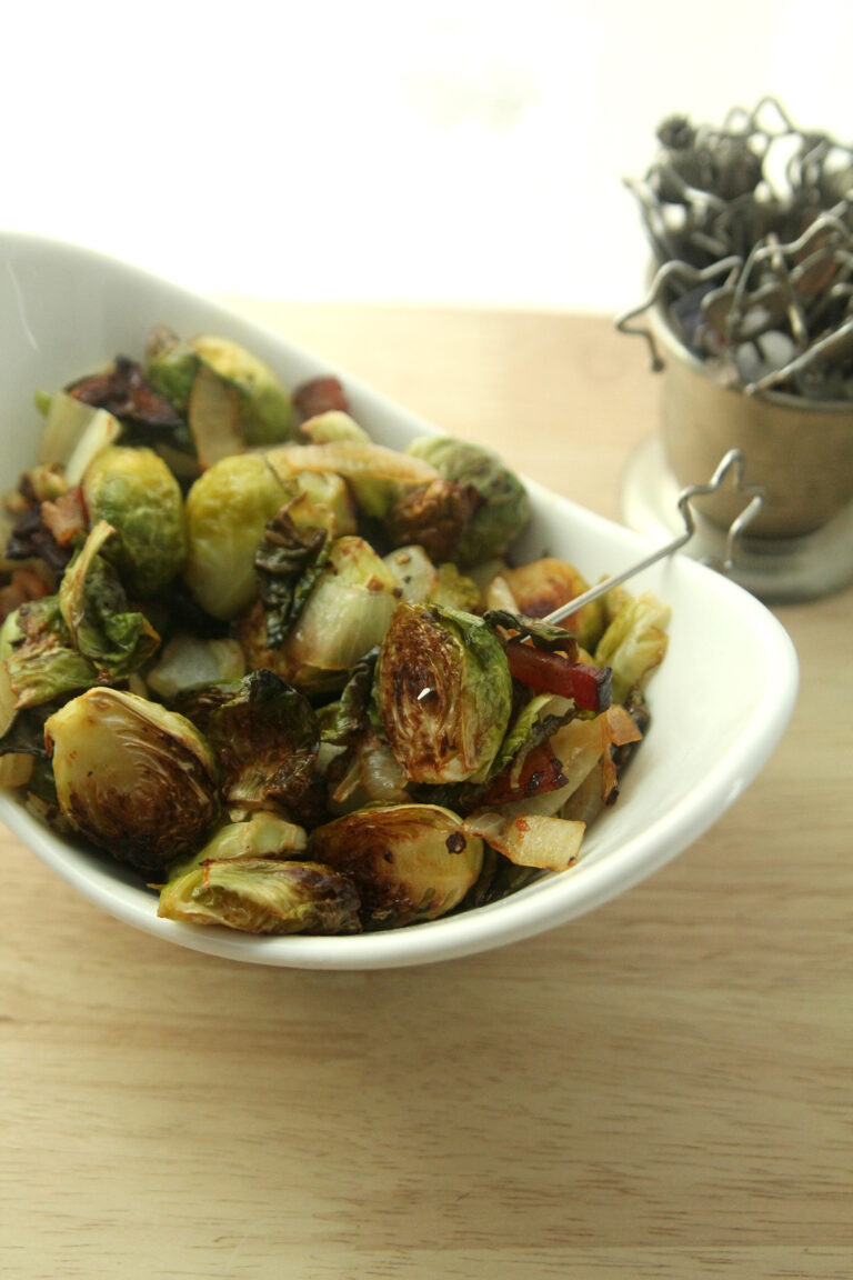 Hot Honey Roasted Brussels Sprouts and Bacon