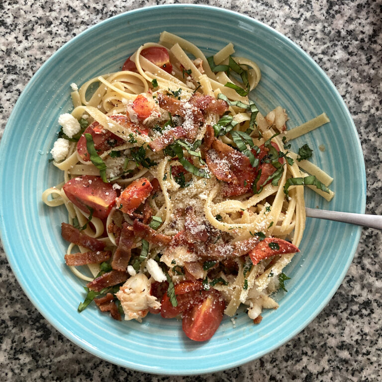 Lobster Bacon Fettuccine For Two Recipe