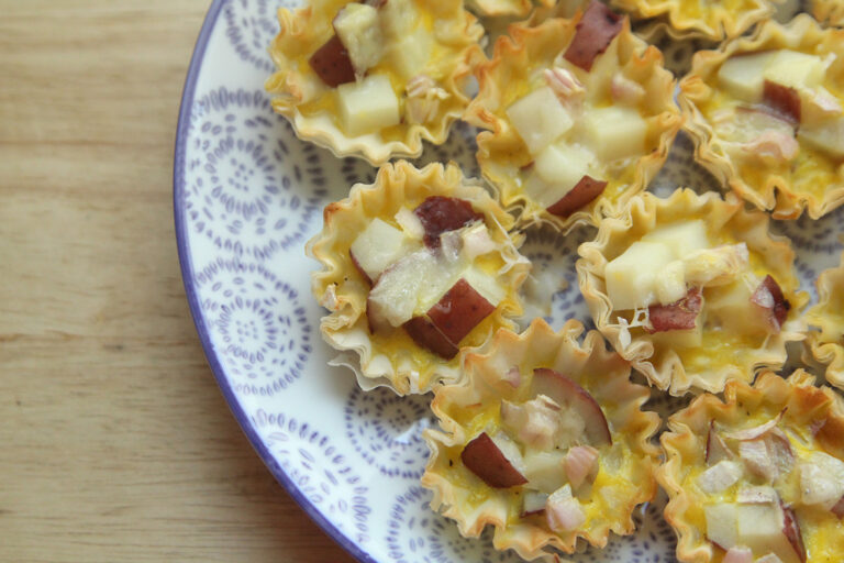 Potato Cheddar Egg Bites in Fillo Shells Recipe