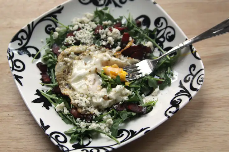 Arugula, Bacon, Egg and Cheese Salad