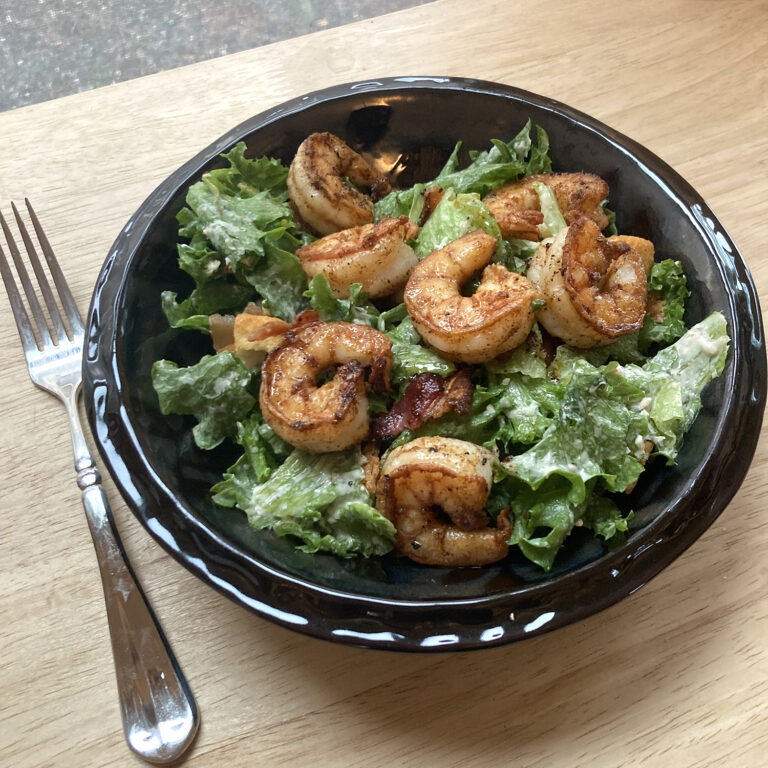 Creole Shrimp Caesar Salad with Bacon Recipe