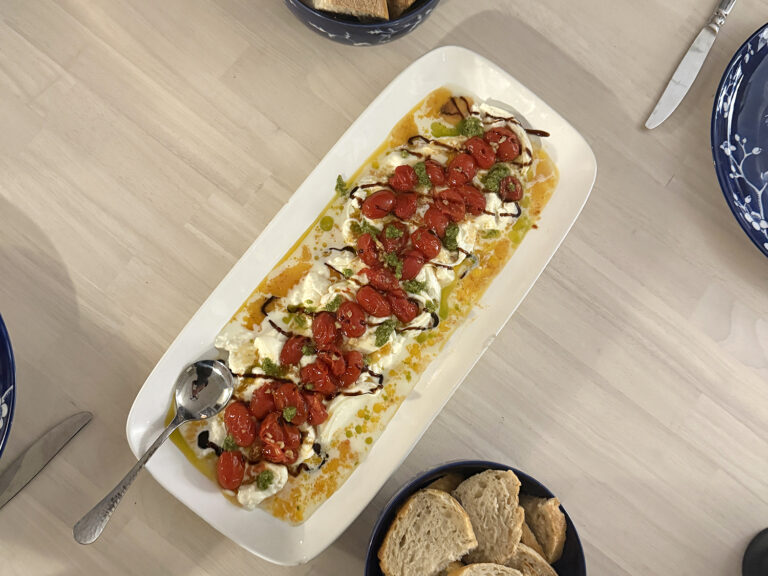 Garlic Tomato Burrata Appetizer