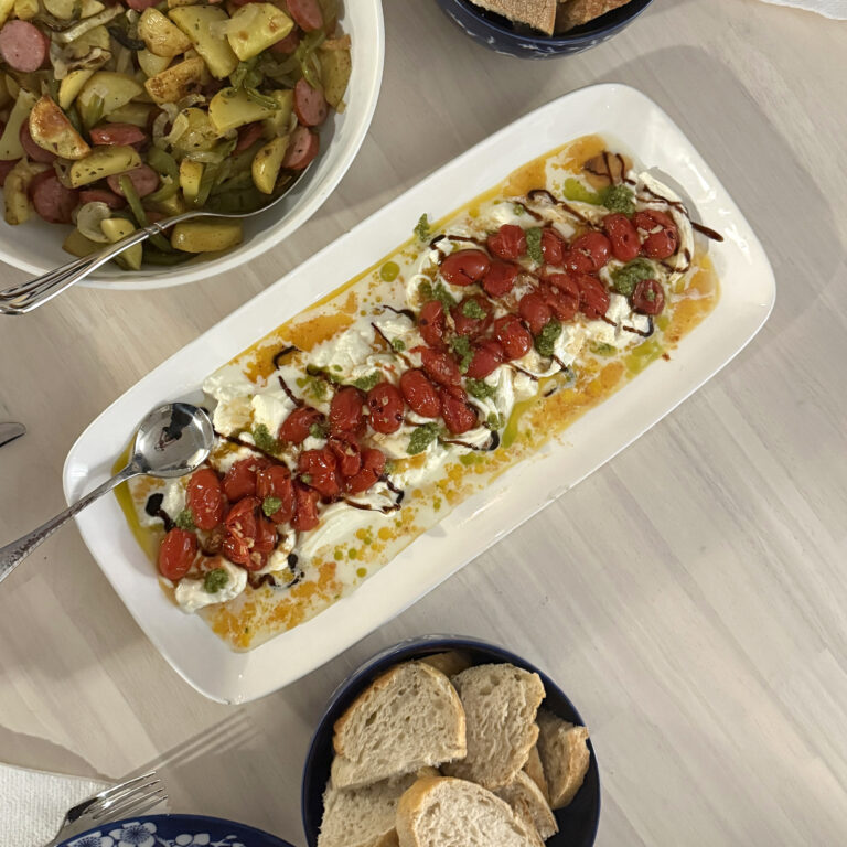 Garlic Tomato Burrata Appetizer