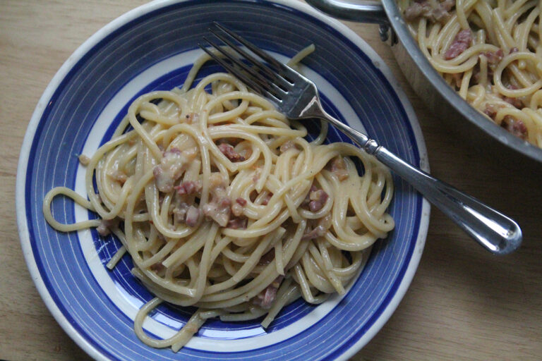 Carbonara with Quail Eggs and Pancetta Recipe